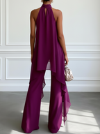 Viola | Completo elegante con top halter e pantaloni