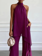 Viola | Completo elegante con top halter e pantaloni