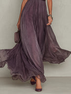 Flavia - Abito lungo viola con scollo a goccia