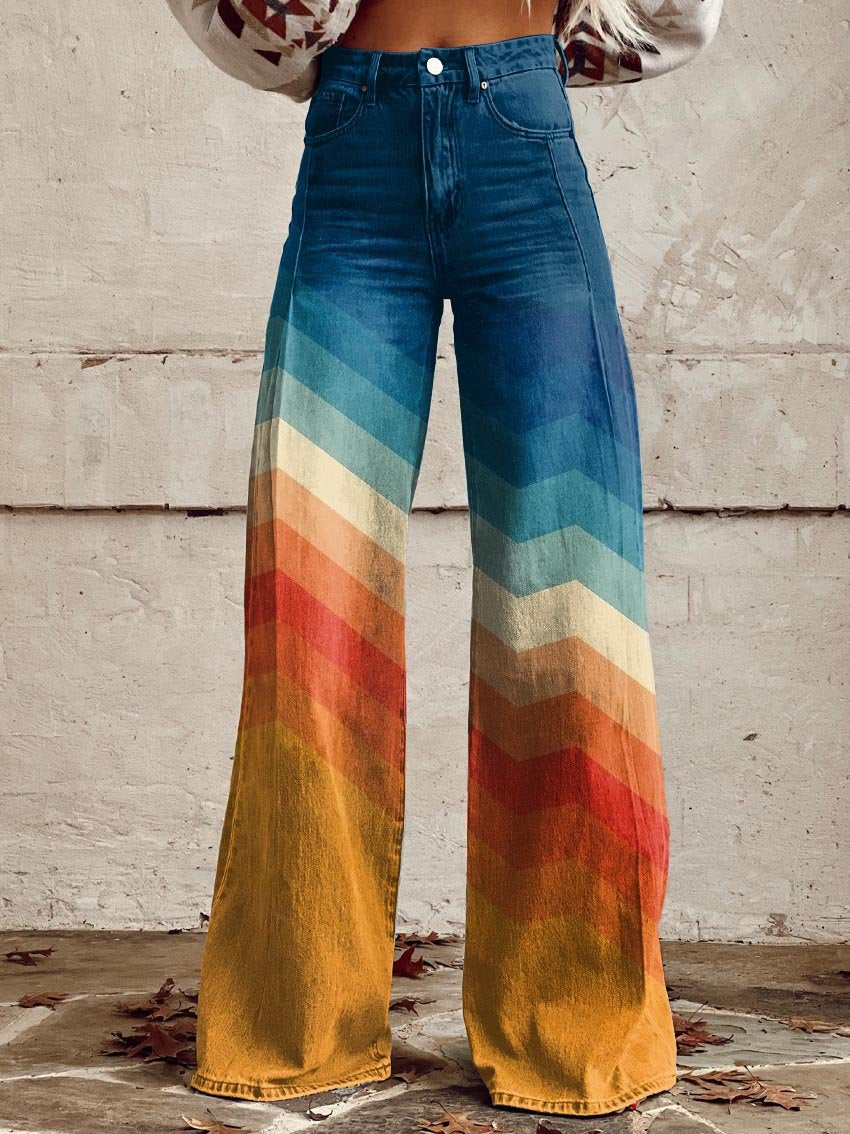 Léa – Pantaloni Retro Zigzag Eleganti