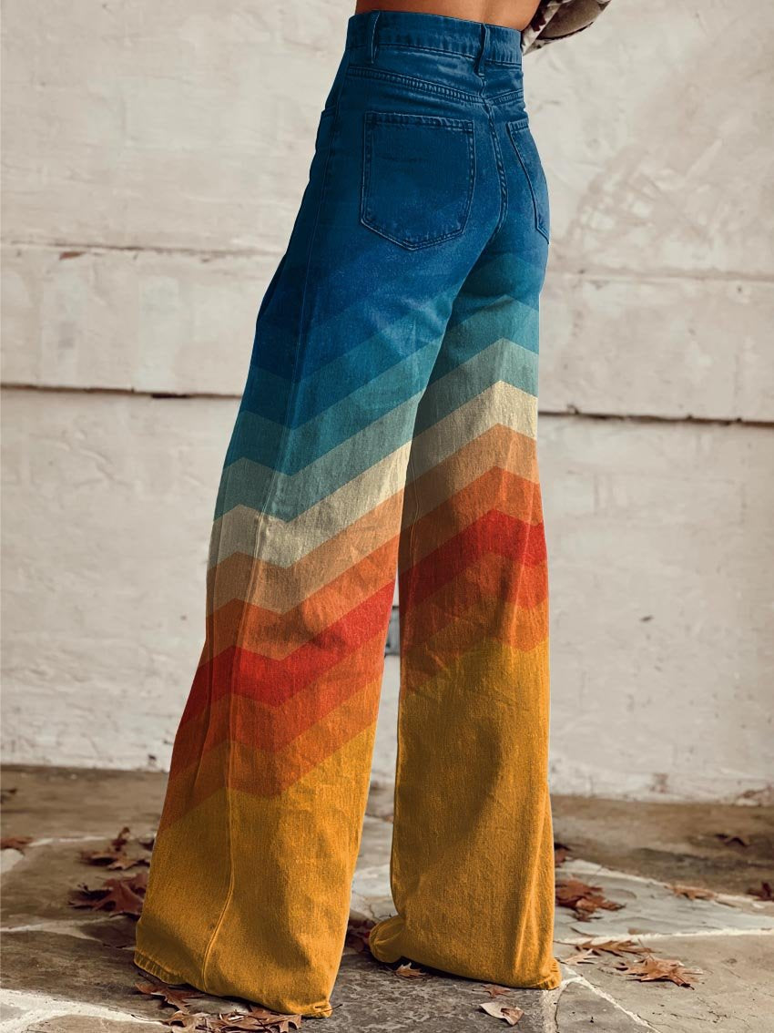 Léa – Pantaloni Retro Zigzag Eleganti